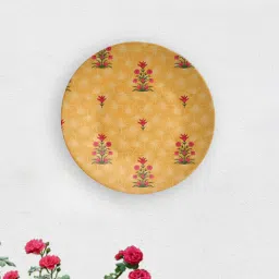 quirk india MulticolouredSplash of Floral Madness Yellow Decorative Ceramic Wall Plate-picture-13
