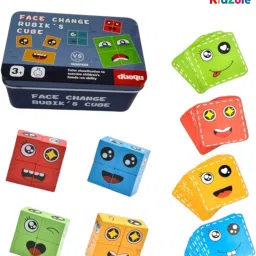 Wooden Face Change Cube Puzzle Game|Expression Matching Blocks for Kids|Puzzle-5