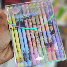 Unique Thermo-Sensitive Erasable Pens- Blue Ink BTS Theame Multi-function Pen-image-35
