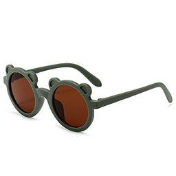 SYGA Kids Round Sunglasses with UV Protected Lens Goggles-Monkey-Dark Green-8