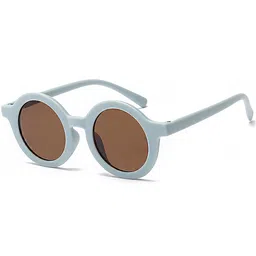 SYGA Kids Round Sunglasses with UV Protected Lens Goggles-Round-BlueFrame&Brown-6