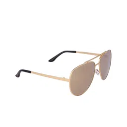 French Connection Men Aviator Sunglasses with UV Protected Lens 8903232131639-Gold-50