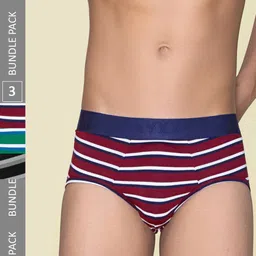 XYXX Men Pack Of 3 Striped Linea Micro Modal Basic Briefs XYBRF3PCKN945-picture-43
