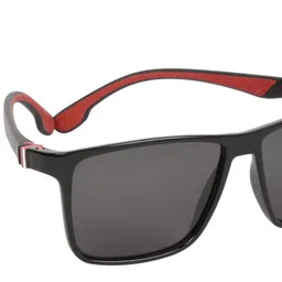 Scavin Men Grey Lens & Black Square Sunglasses with Polarised Lens image 4