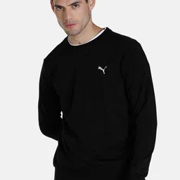 Puma Men Black ESS Crew Sweatshirt-image-80