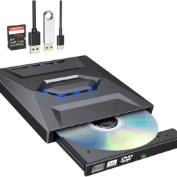 SCALEBEE External CD/DVD Drive for Laptop 5 in 1 With Type-C SD/TF USB Port DVD Burner External DVD Writer-7