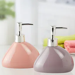 Kookee 2 Pieces Peach Abstract Ceramic Soap Dispenser image 1