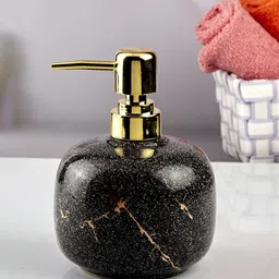 Kookee Black Abstract Printed Ceramic Soap Dispenser image 2