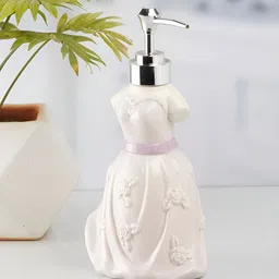 Kookee White & Purple Abstract Shaped Ceramic Soap Dispenser image 2