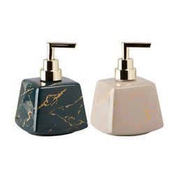 Kookee Green & Beige 2 Pieces Abstract Ceramic Soap Dispenser image 2