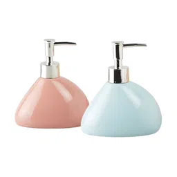 Kookee Peach & Blue Abstract Ceramic Soap Dispenser image 2