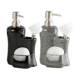 Kookee Black & Grey Abstract Ceramic Soap Dispenser image 3