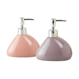 Kookee 2 Pieces Peach Abstract Ceramic Soap Dispenser image 2
