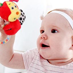 Baby Moo Red Cuddle Puppy Rattle-50