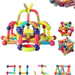 WEMBLEY 24 Pcs Magnetic Roundels Sticks Building for Kids Learning and Development Toys-51