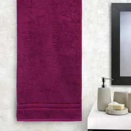 Welspun Magenta 380 GSM Pure Cotton Anti-Bacterial Quick Dry Bath Towel-image-45