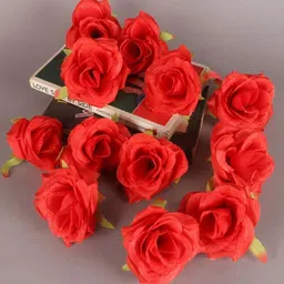 BS AMOR Red 12 Pieces Artificial Roses for DIY Wedding Flower Arrangements-image-38