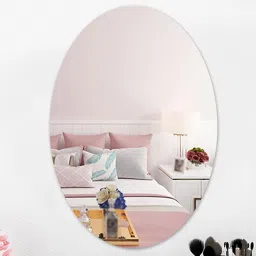sticker Basic Bathroom Oval Mirror strong self adhesive Bathroom Mirror-picture-34