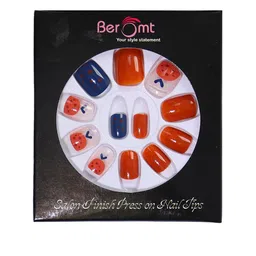 BEROMT 12 Pcs Long-Lasting Casual Salon Finish Press On Nails - Shade 698-image-20