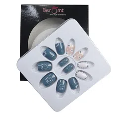 BEROMT 12 Pcs Long-Lasting Casual Salon Finish Press On Nails - Shade 738-image-11