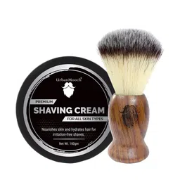 UrbanMooch Premium Set of Irritation-Free Shaving Cream & Brown Brush-53