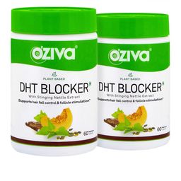 OZiva Set of 2 Plant Based DHT Blocker Capsules with Stinging Nettle - 60 Capsules Each-28