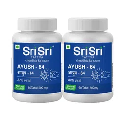 Sri Sri Tattva Set Of 2 AYUSH 64 Tablets For Viral - 60 Tablets Each-image-16