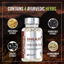 Nirvasa Set Of 3 Shilajit Capsules With Ashwagandha - 60 Capsules Each image 5