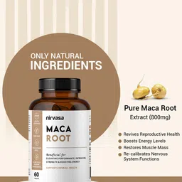 Nirvasa Set of 2 Maca Root Extract Tablets for Overall Health - 60 Tablets Each image 4
