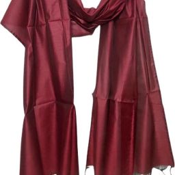Cotton Blend Solid Maroon Women Dupatta-image-93