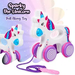 Sparky The Unicorn Pull Along Toy - Pink-image-22