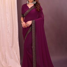 Embroidered Bollywood Georgette Saree-image-59