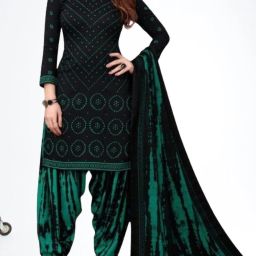 Unstitched Crepe Salwar Suit Material Printed-image-43