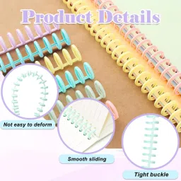 SHOPONIL Binding Spines, 30 Hole Click Binding Ring for A4 A5 B5 Paper, Book Spiral Ring Manual Comb Binder image 3