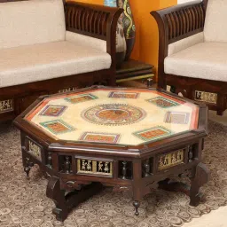 mudramark from pepperfry Nube Teak Wood Coffee Table in Walnut Finish-picture-46