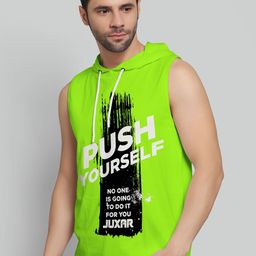 Juxar Printed Cotton Hooded Sleeveless Gym Vest-image-94