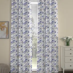Lavender Polyester Floral 7ft Semisheer Eyelet (2 Pc) Door Curtains by ROSARAHOME-picture-40