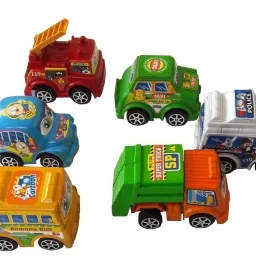Set of 6 Toy Vehicles - Push and Go Crawling Toy, Toy Car for Kids and Children, 6 Car Gift Pack Assortment, Toy Play Set - Perfect Toy Set for Kids, Car Set for Decor-17