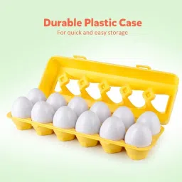 bestie toys Matching Eggs 12 pcs Set Color & Shape Recoginition Sorter Puzzle image 2