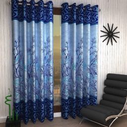 152 cm (5 ft) Polyester Semi Transparent Window Curtain (Pack Of 2)-1