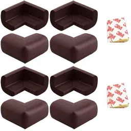 Baby safety proofing Corner & edge guard protector strip for furniture ! Used on glass tabletop, wall ! Brown (Extra Thick Pre Taped 16 Corners )-picture-25