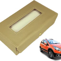 Basic-Beige Tissue Box Leatherette-266 Vehicle Tissue Dispenser-image-87