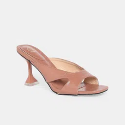 20Dresses Women Pink Textured PU Kitten Heels-15