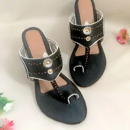 Sole House Black Embellished PU Block Heels-41