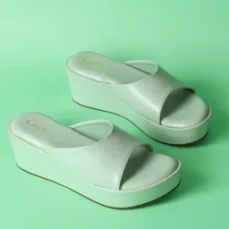 Lavie Textured Open Toe Flatform Heels-3