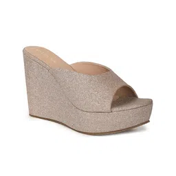 VALIOSAA Rose Gold Party Wedge Sandals 4 Inch Heels-picture-41
