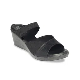Monrow Textured Open Toe Wedge Heels image 2