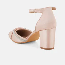 CORSICA Pointed Toe Embellished Party Block Pumps With Ankle Loop image 5