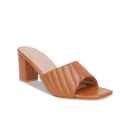 HEELSNFEELS Textured Open Toe Block Heels image 2