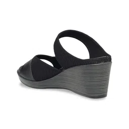 Monrow Textured Open Toe Wedge Heels image 3